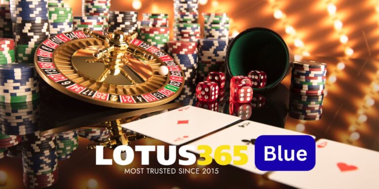Lotus365 Blue casino games including poker, roulette, and slots